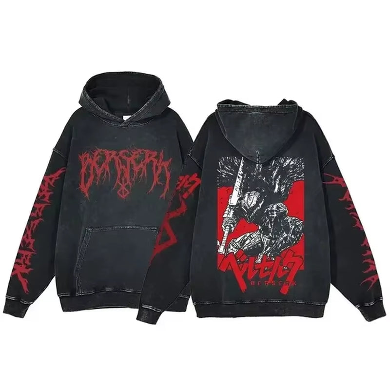 Berserk Vintage Gothic Anime Oversized Hoodies - Soft Cotton Sweatshirts for Ultimate Comfort and Street Style