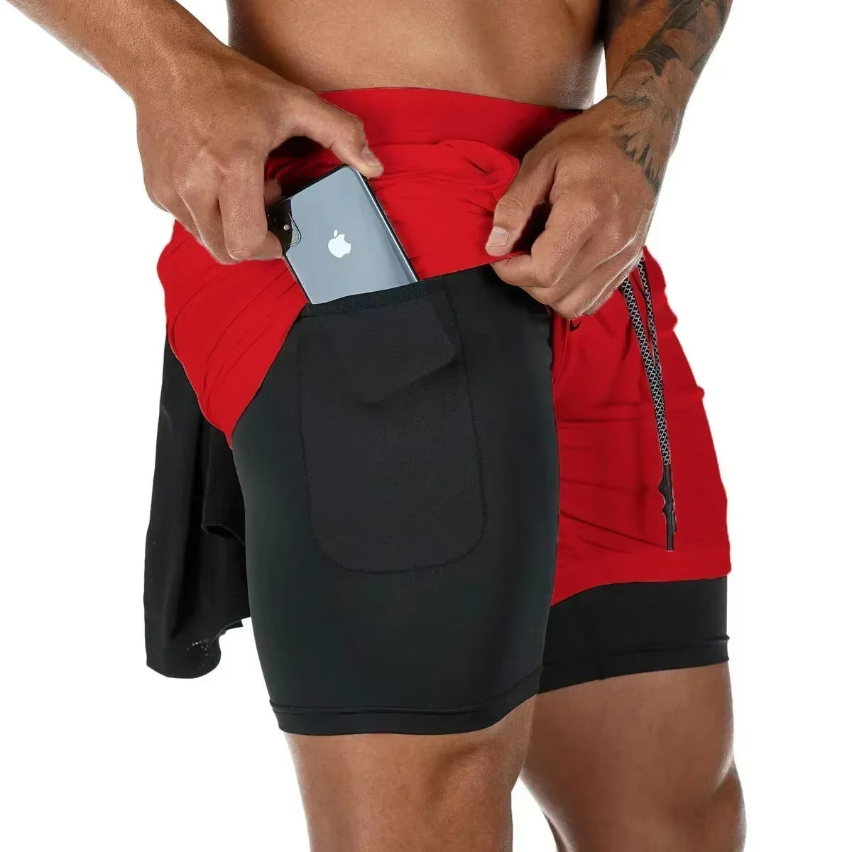 Berserk Men's 2-in-1 Quick-Dry Sports Shorts for Gym & Running - Double Layered Comfort
