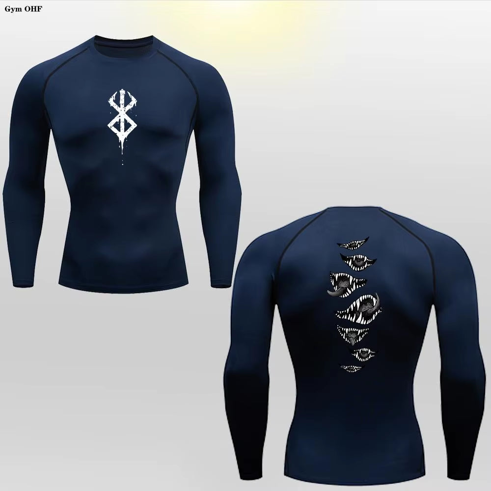 Berserk Guts Men's Compression T-Shirt - Breathable Sportswear for Bodybuilding & Fitness Training