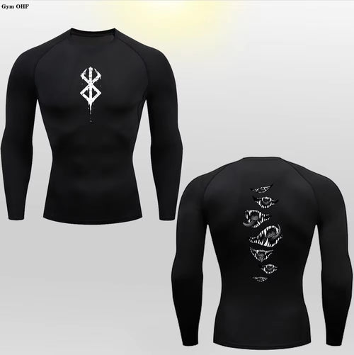 Berserk Guts Men's Compression T-Shirt - Breathable Sportswear for Bodybuilding & Fitness Training