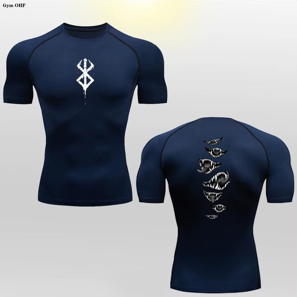 Berserk Guts Men's Compression T-Shirt - Breathable Sportswear for Bodybuilding & Fitness Training