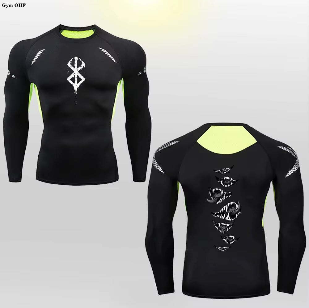 Berserk Guts Men's Compression T-Shirt - Breathable Sportswear for Bodybuilding & Fitness Training