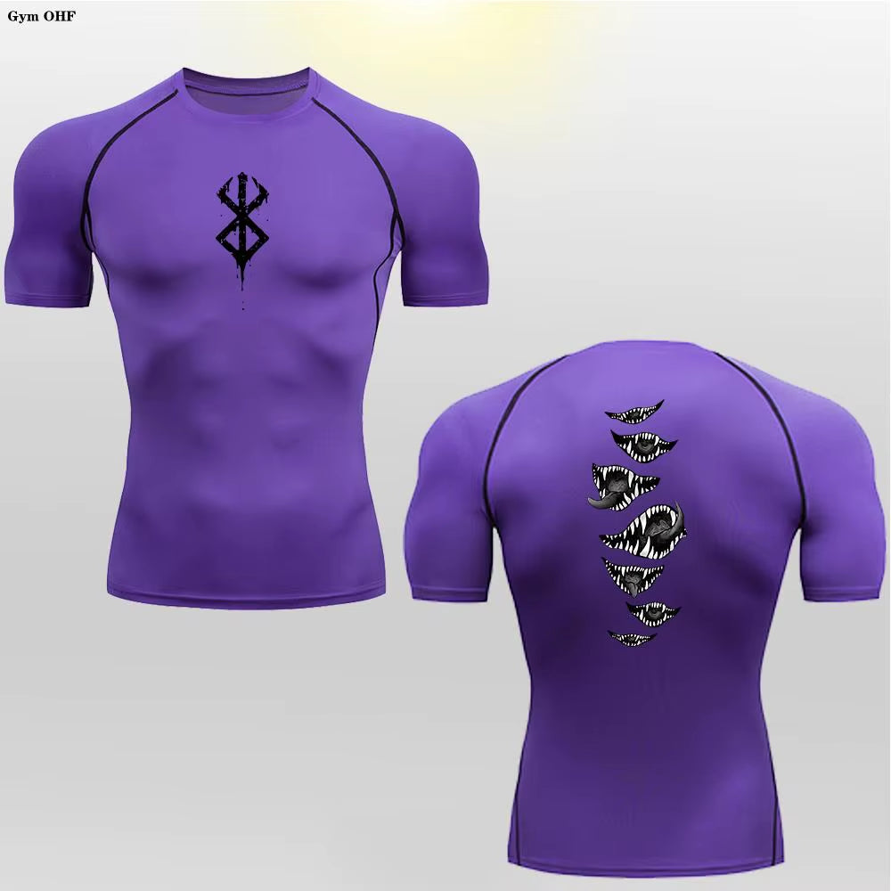 Berserk Guts Men's Compression T-Shirt - Breathable Sportswear for Bodybuilding & Fitness Training