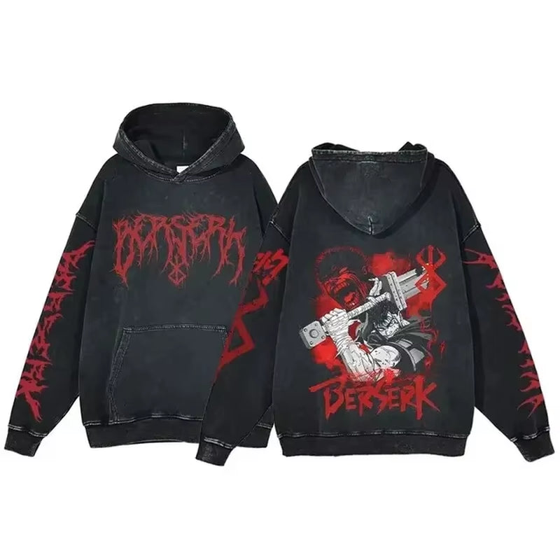 Berserk Vintage Gothic Anime Oversized Hoodies - Soft Cotton Sweatshirts for Ultimate Comfort and Street Style