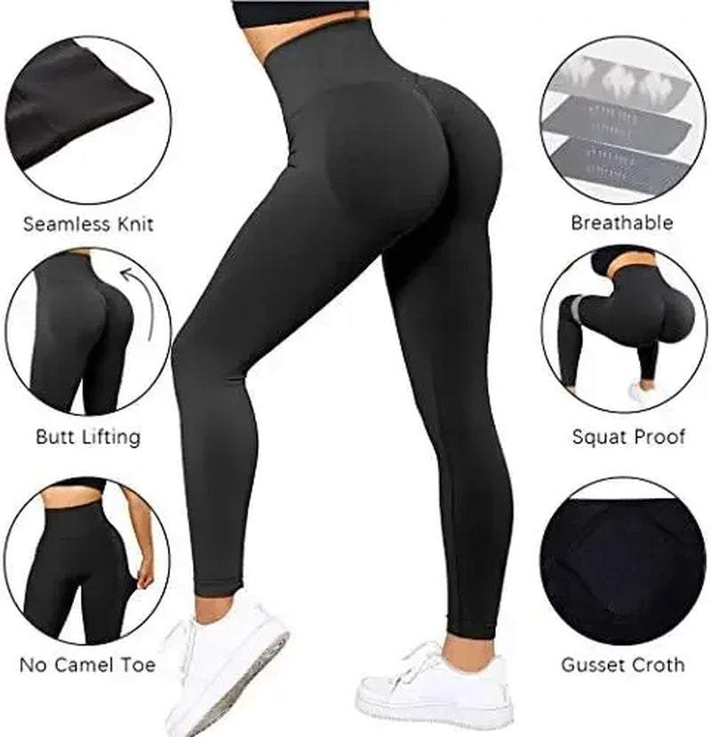 Elevate Your Workout: 2022 High Waist Seamless Knitted Yoga Pants for Women - Peach Butt Lift Design