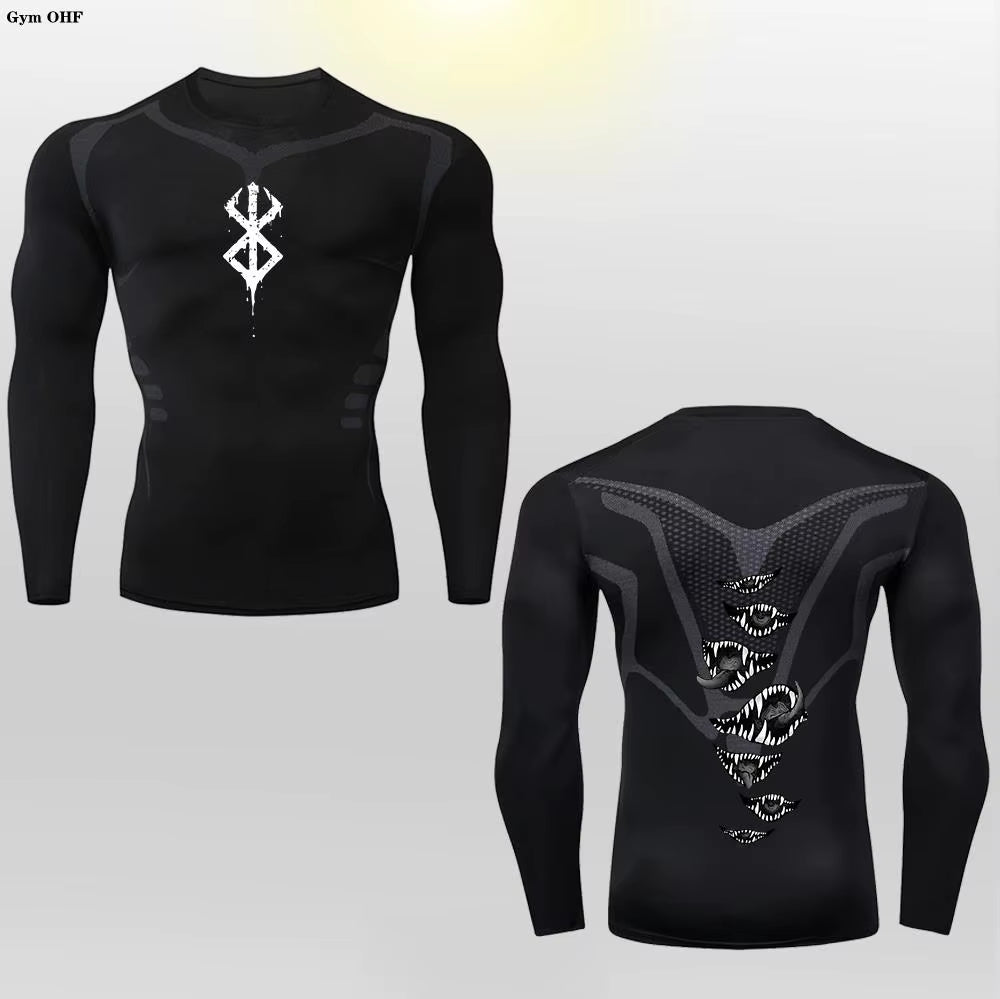 Berserk Guts Men's Compression T-Shirt - Breathable Sportswear for Bodybuilding & Fitness Training