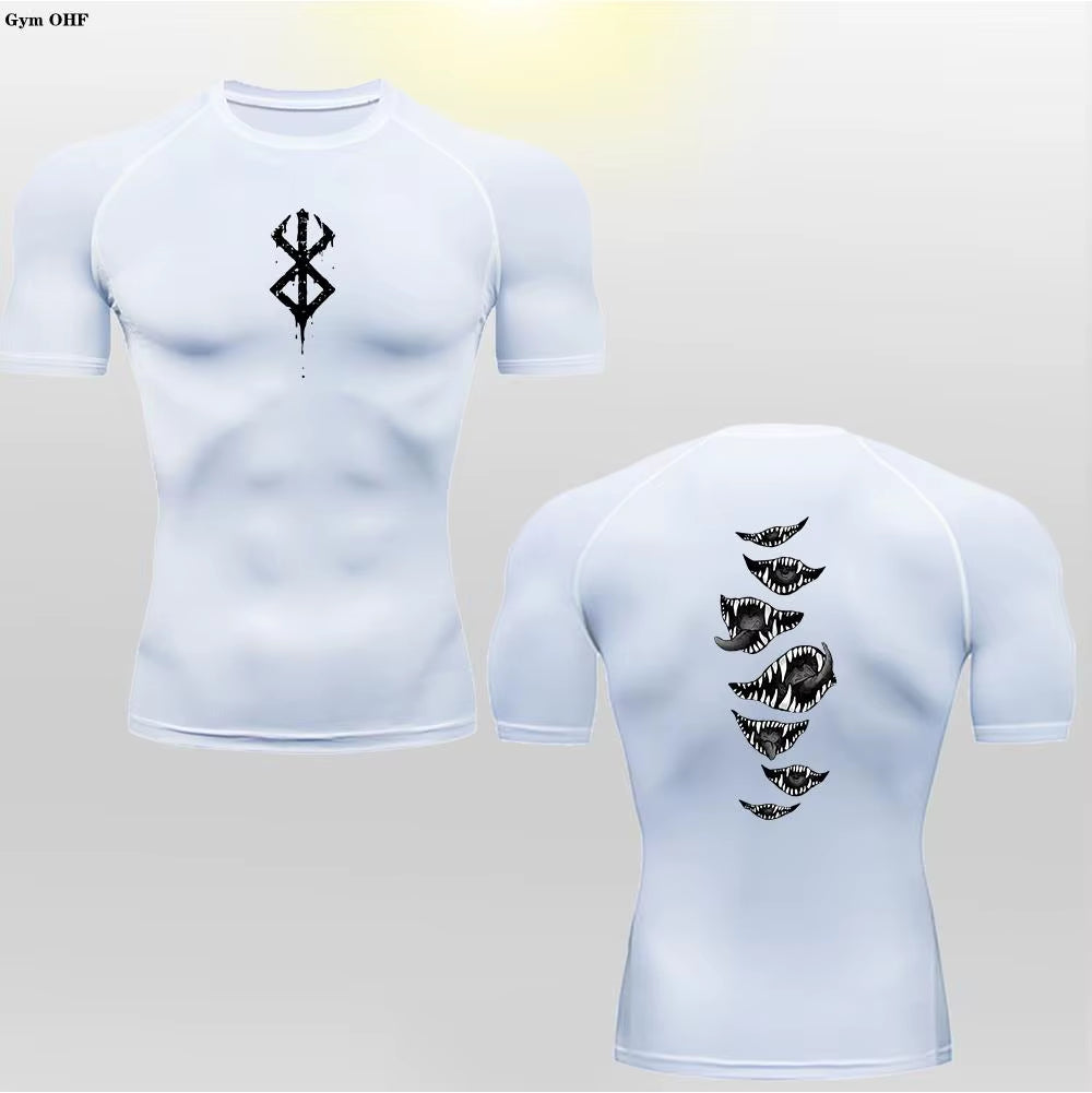 Berserk Guts Men's Compression T-Shirt - Breathable Sportswear for Bodybuilding & Fitness Training
