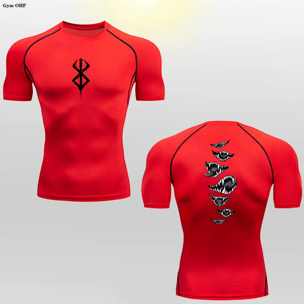 Berserk Guts Men's Compression T-Shirt - Breathable Sportswear for Bodybuilding & Fitness Training
