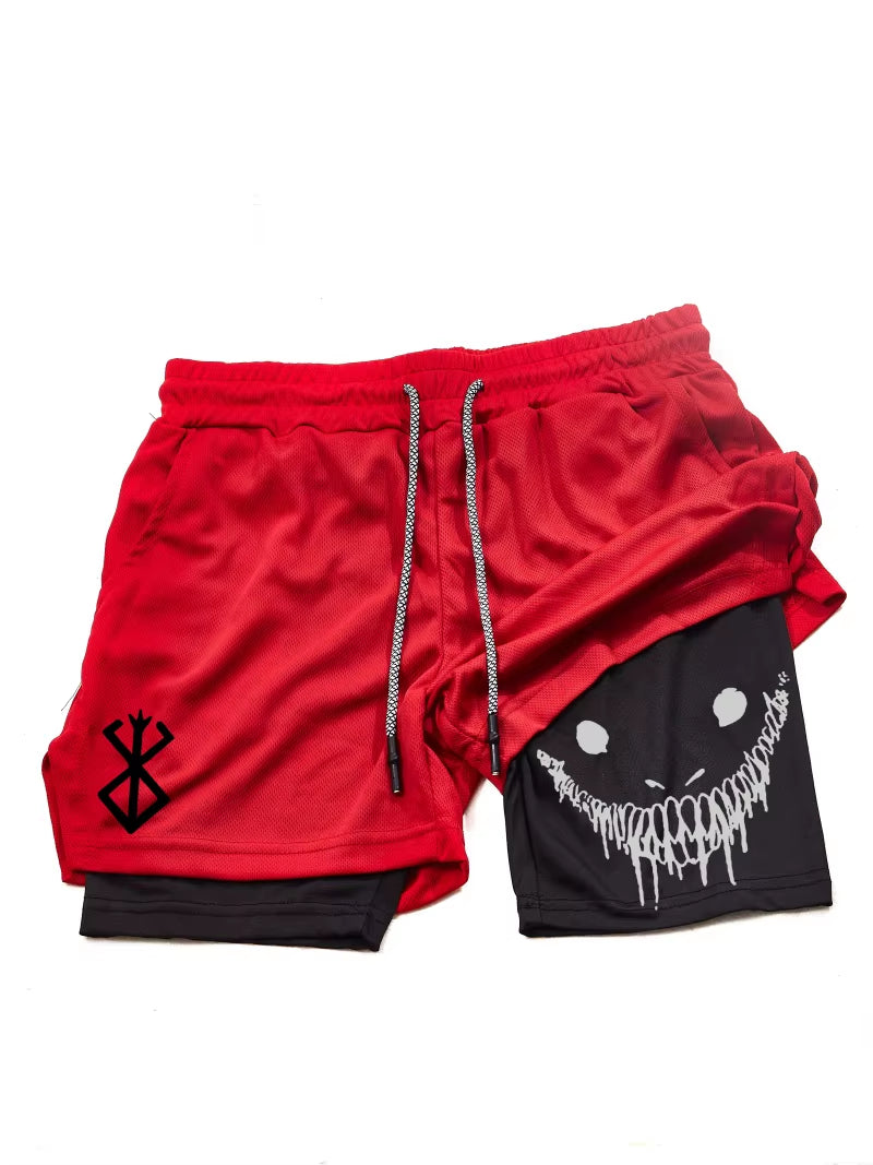 Berserk Men's 2-in-1 Quick-Dry Sports Shorts for Gym & Running - Double Layered Comfort