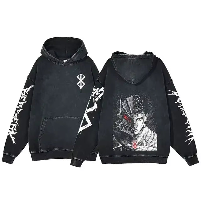 Berserk Vintage Gothic Anime Oversized Hoodies - Soft Cotton Sweatshirts for Ultimate Comfort and Street Style