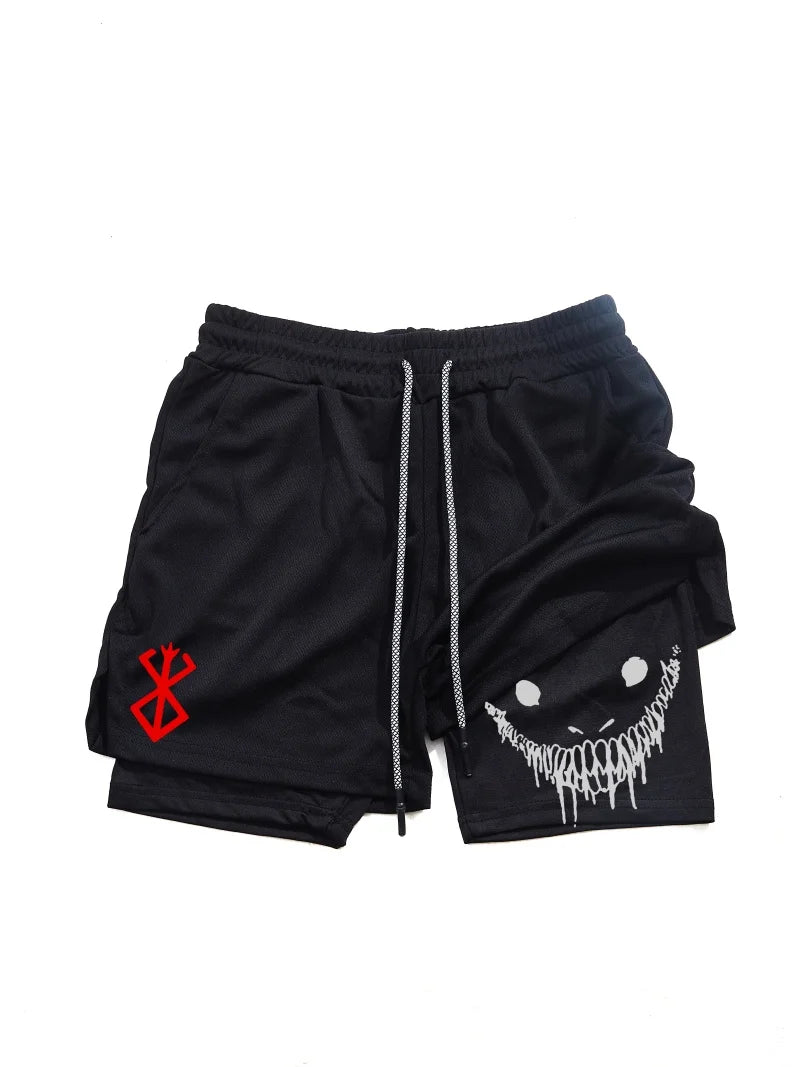 Berserk Men's 2-in-1 Quick-Dry Sports Shorts for Gym & Running - Double Layered Comfort