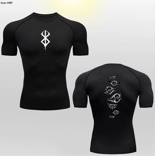 Berserk Guts Men's Compression T-Shirt - Breathable Sportswear for Bodybuilding & Fitness Training