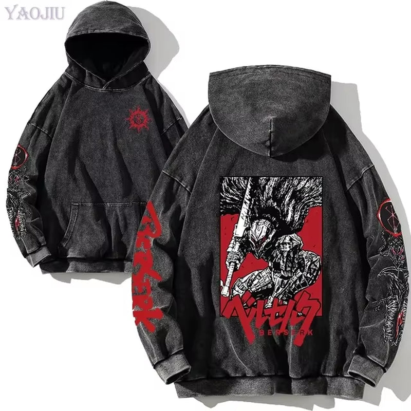 Berserk Vintage Gothic Anime Oversized Hoodies - Soft Cotton Sweatshirts for Ultimate Comfort and Street Style
