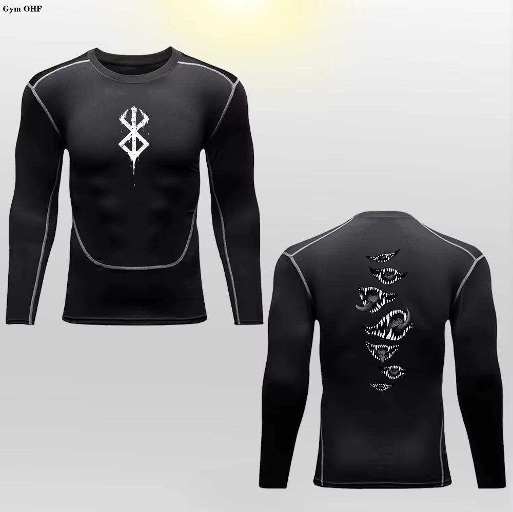 Berserk Guts Men's Compression T-Shirt - Breathable Sportswear for Bodybuilding & Fitness Training