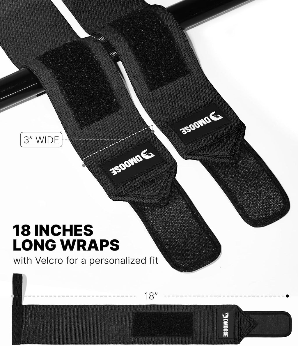 18" Heavy Duty Wrist Wraps - Ultimate Support & Pain Relief for Weightlifting, USPA Approved Powerlifting Straps for Men & Women