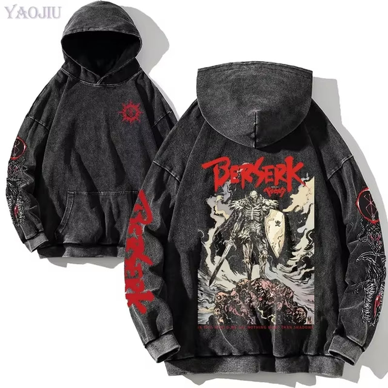 Berserk Vintage Gothic Anime Oversized Hoodies - Soft Cotton Sweatshirts for Ultimate Comfort and Street Style