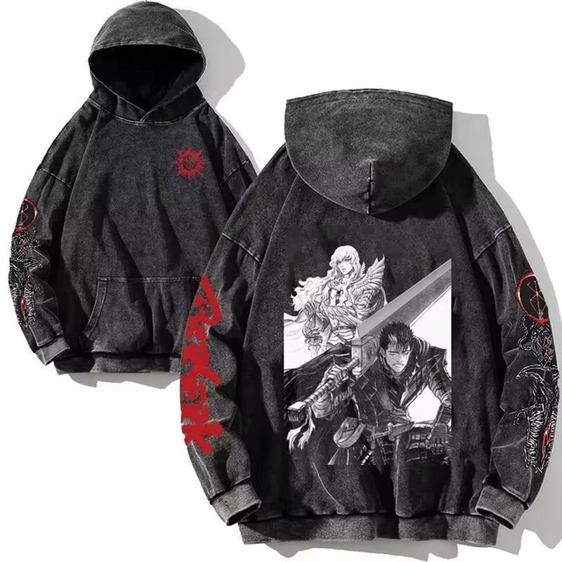 Berserk Vintage Gothic Anime Oversized Hoodies - Soft Cotton Sweatshirts for Ultimate Comfort and Street Style
