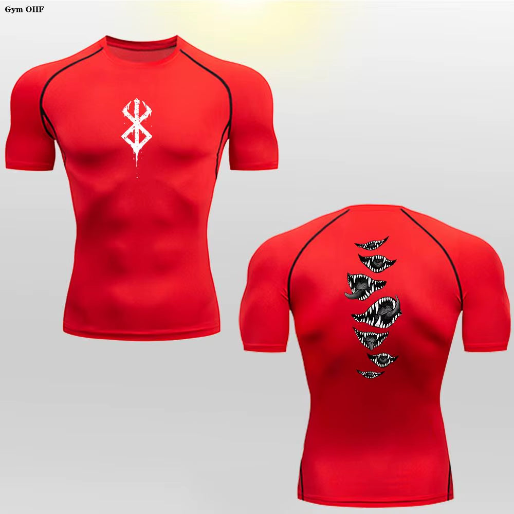 Berserk Guts Men's Compression T-Shirt - Breathable Sportswear for Bodybuilding & Fitness Training