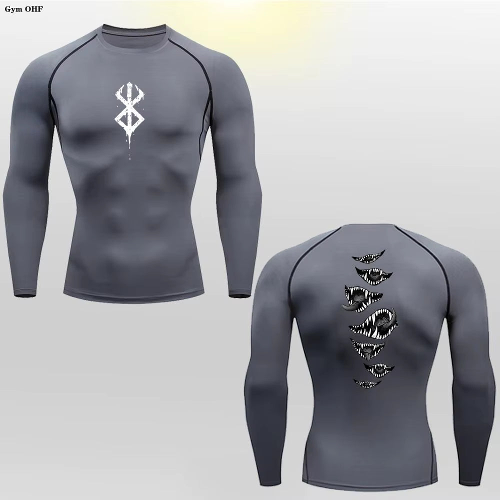 Berserk Guts Men's Compression T-Shirt - Breathable Sportswear for Bodybuilding & Fitness Training