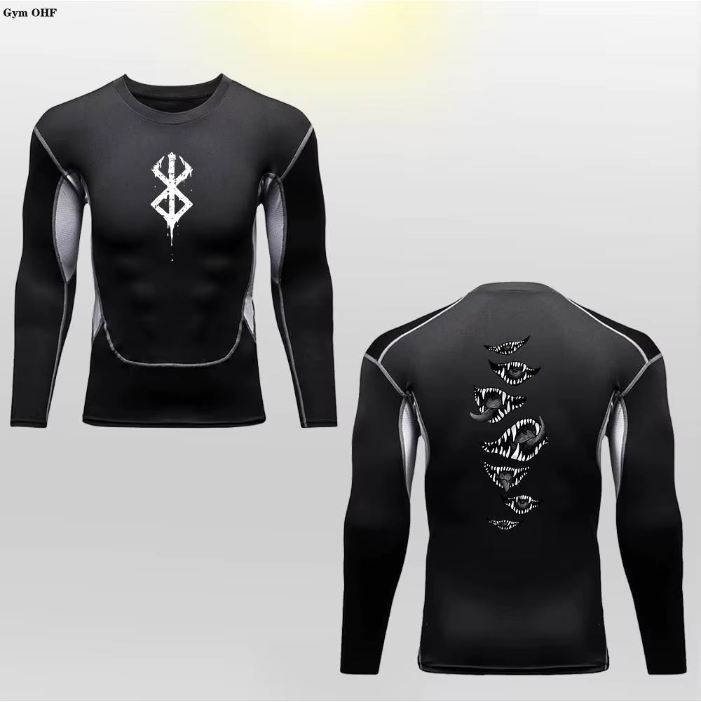 Berserk Guts Men's Compression T-Shirt - Breathable Sportswear for Bodybuilding & Fitness Training