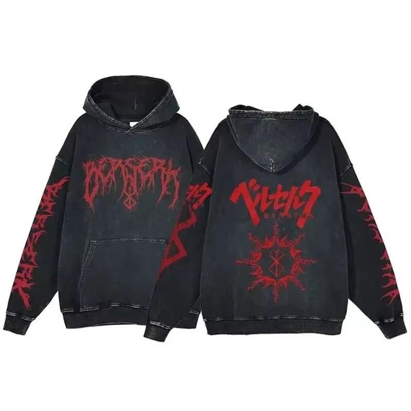 Berserk Vintage Gothic Anime Oversized Hoodies - Soft Cotton Sweatshirts for Ultimate Comfort and Street Style