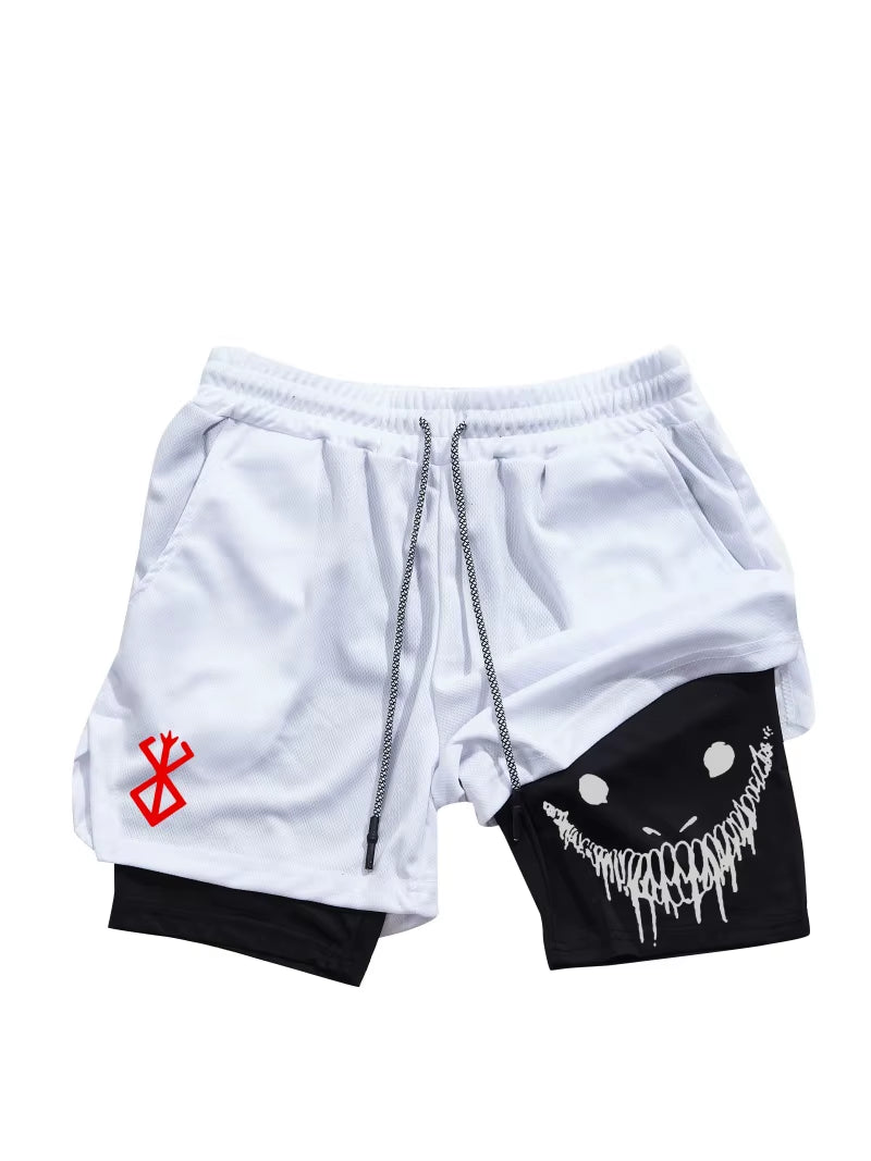 Berserk Men's 2-in-1 Quick-Dry Sports Shorts for Gym & Running - Double Layered Comfort