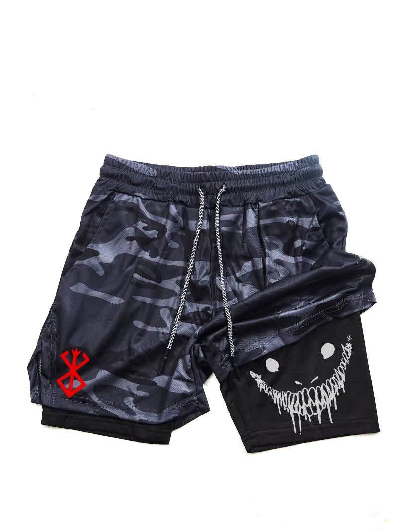 Berserk Men's 2-in-1 Quick-Dry Sports Shorts for Gym & Running - Double Layered Comfort