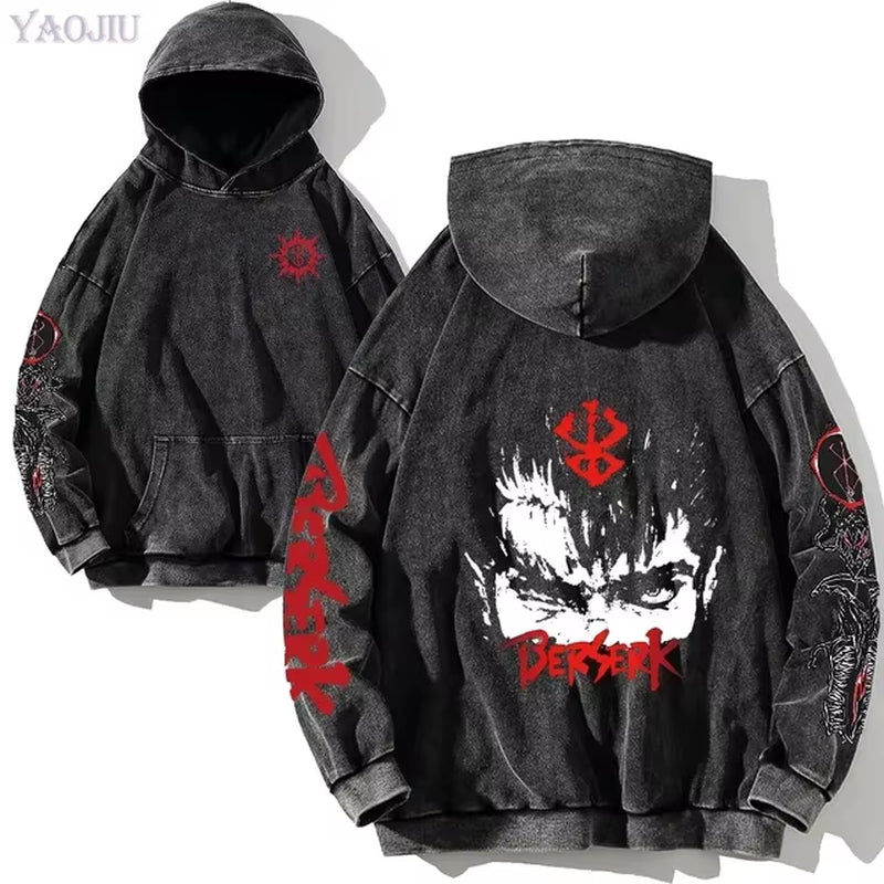 Berserk Vintage Gothic Anime Oversized Hoodies - Soft Cotton Sweatshirts for Ultimate Comfort and Street Style