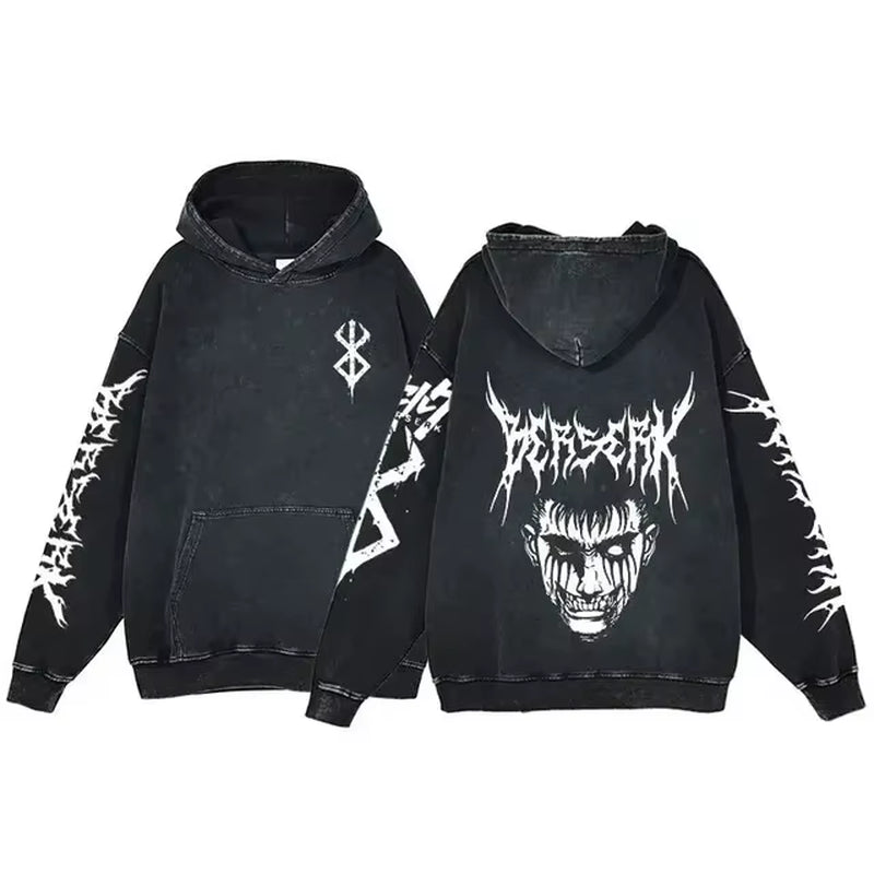 Berserk Vintage Gothic Anime Oversized Hoodies - Soft Cotton Sweatshirts for Ultimate Comfort and Street Style