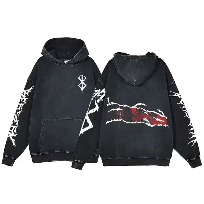 Berserk Vintage Gothic Anime Oversized Hoodies - Soft Cotton Sweatshirts for Ultimate Comfort and Street Style