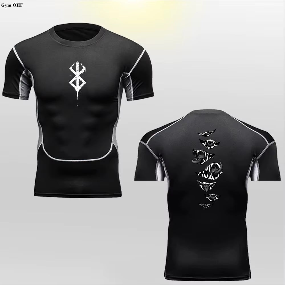 Berserk Guts Men's Compression T-Shirt - Breathable Sportswear for Bodybuilding & Fitness Training