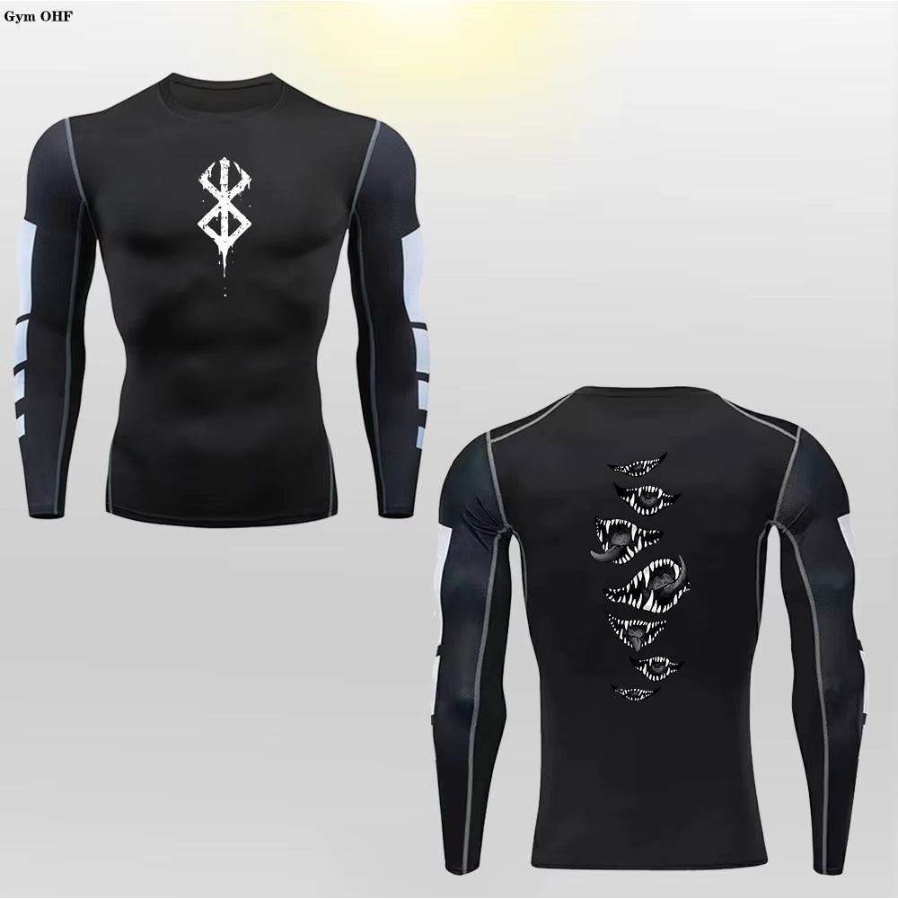 Berserk Guts Men's Compression T-Shirt - Breathable Sportswear for Bodybuilding & Fitness Training