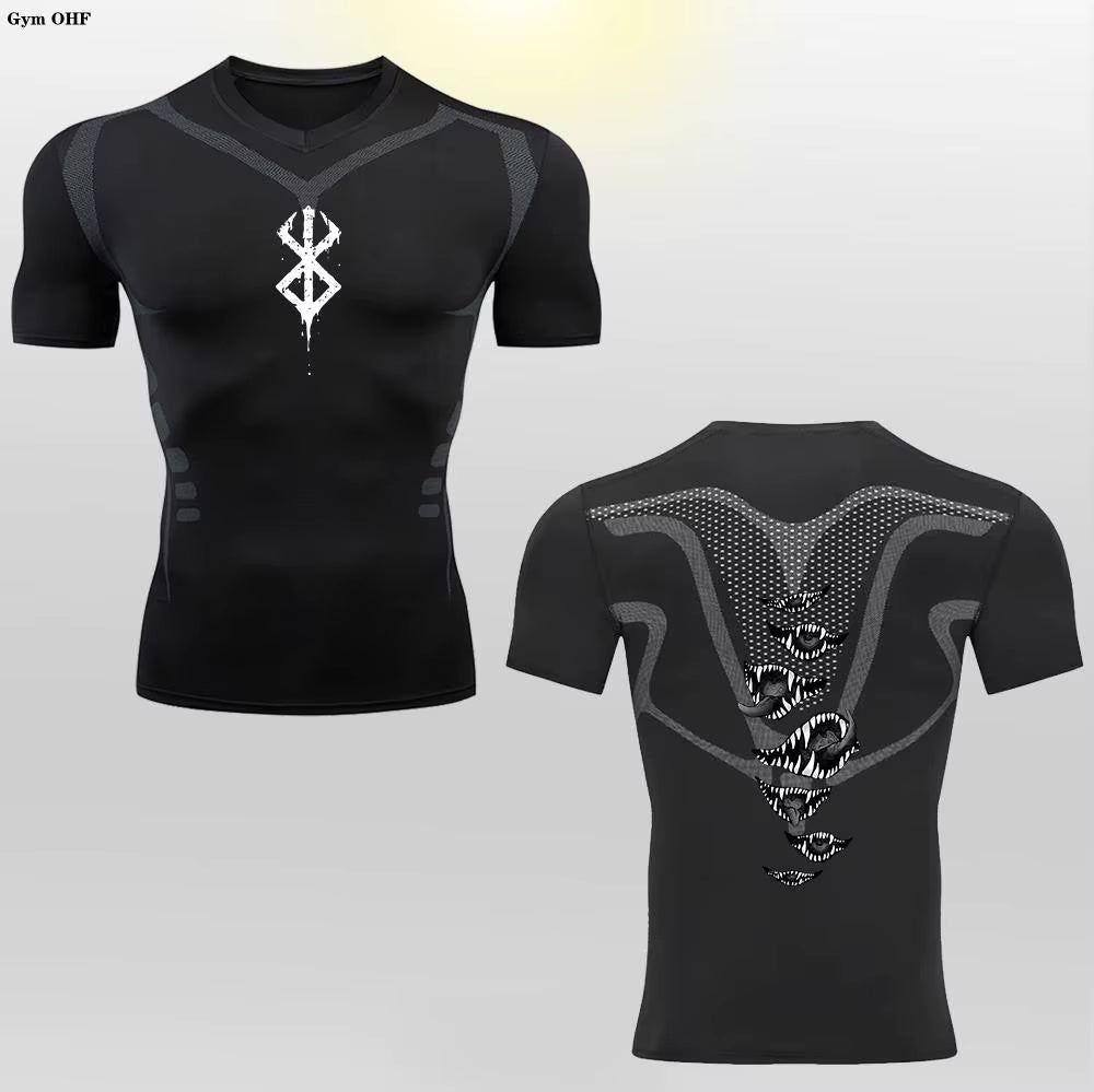 Berserk Guts Men's Compression T-Shirt - Breathable Sportswear for Bodybuilding & Fitness Training