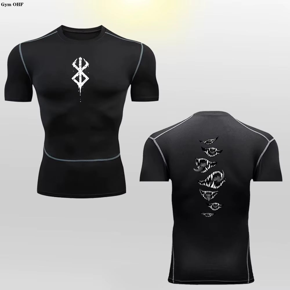 Berserk Guts Men's Compression T-Shirt - Breathable Sportswear for Bodybuilding & Fitness Training