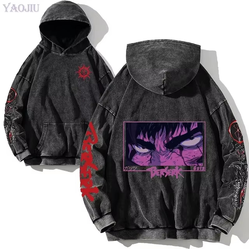Berserk Vintage Gothic Anime Oversized Hoodies - Soft Cotton Sweatshirts for Ultimate Comfort and Street Style