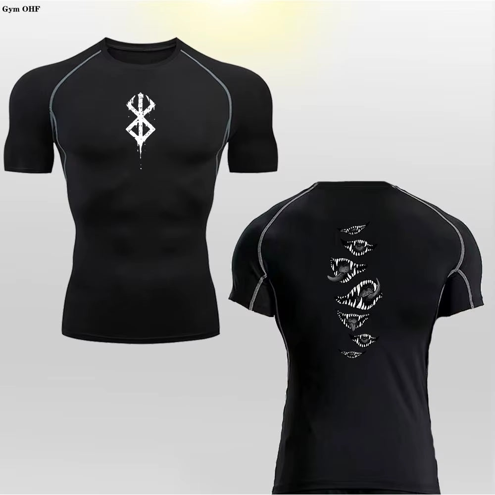 Berserk Guts Men's Compression T-Shirt - Breathable Sportswear for Bodybuilding & Fitness Training
