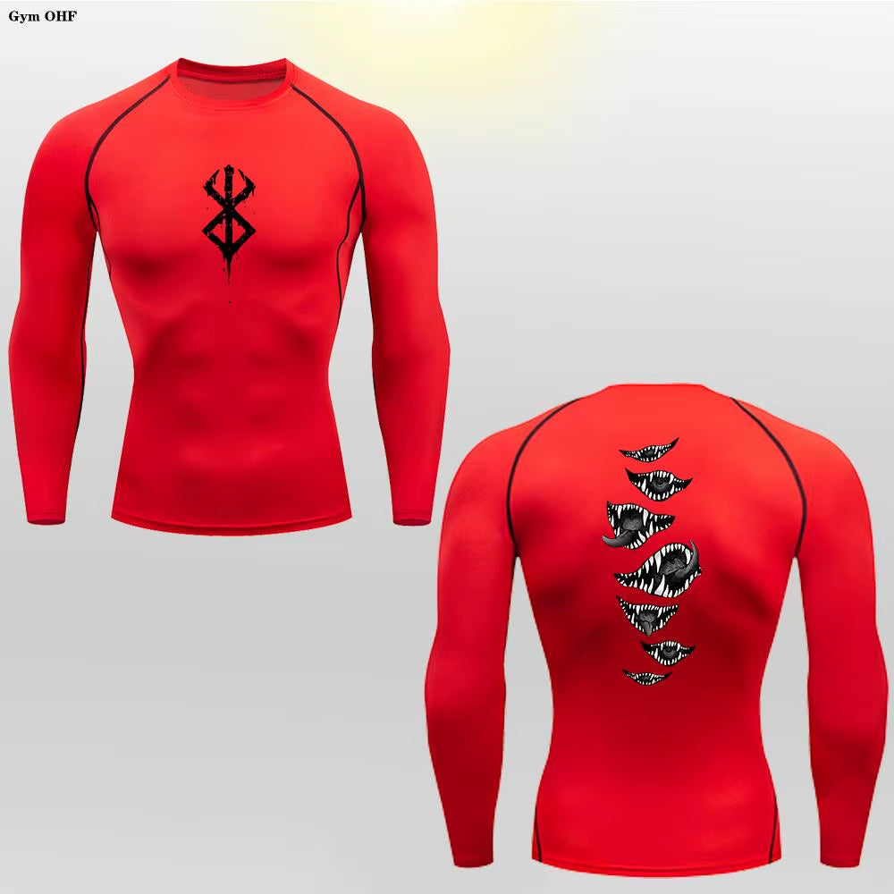 Berserk Guts Men's Compression T-Shirt - Breathable Sportswear for Bodybuilding & Fitness Training