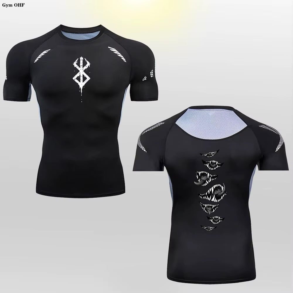 Berserk Guts Men's Compression T-Shirt - Breathable Sportswear for Bodybuilding & Fitness Training
