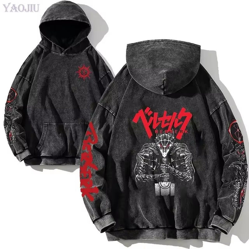 Berserk Vintage Gothic Anime Oversized Hoodies - Soft Cotton Sweatshirts for Ultimate Comfort and Street Style
