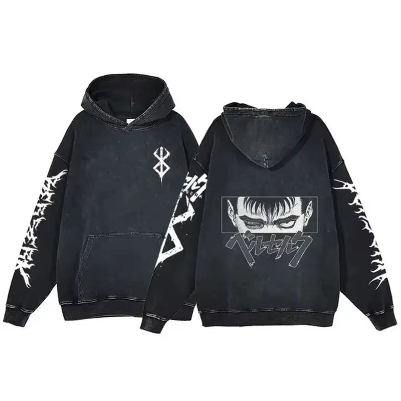 Berserk Vintage Gothic Anime Oversized Hoodies - Soft Cotton Sweatshirts for Ultimate Comfort and Street Style