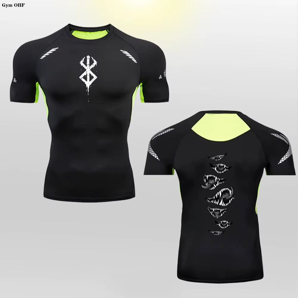 Berserk Guts Men's Compression T-Shirt - Breathable Sportswear for Bodybuilding & Fitness Training