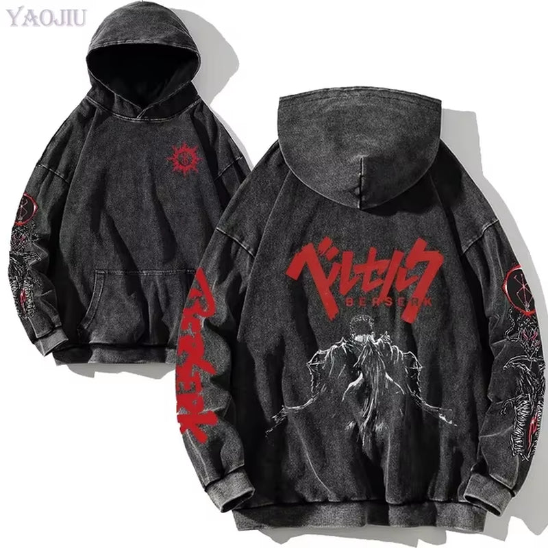 Berserk Vintage Gothic Anime Oversized Hoodies - Soft Cotton Sweatshirts for Ultimate Comfort and Street Style