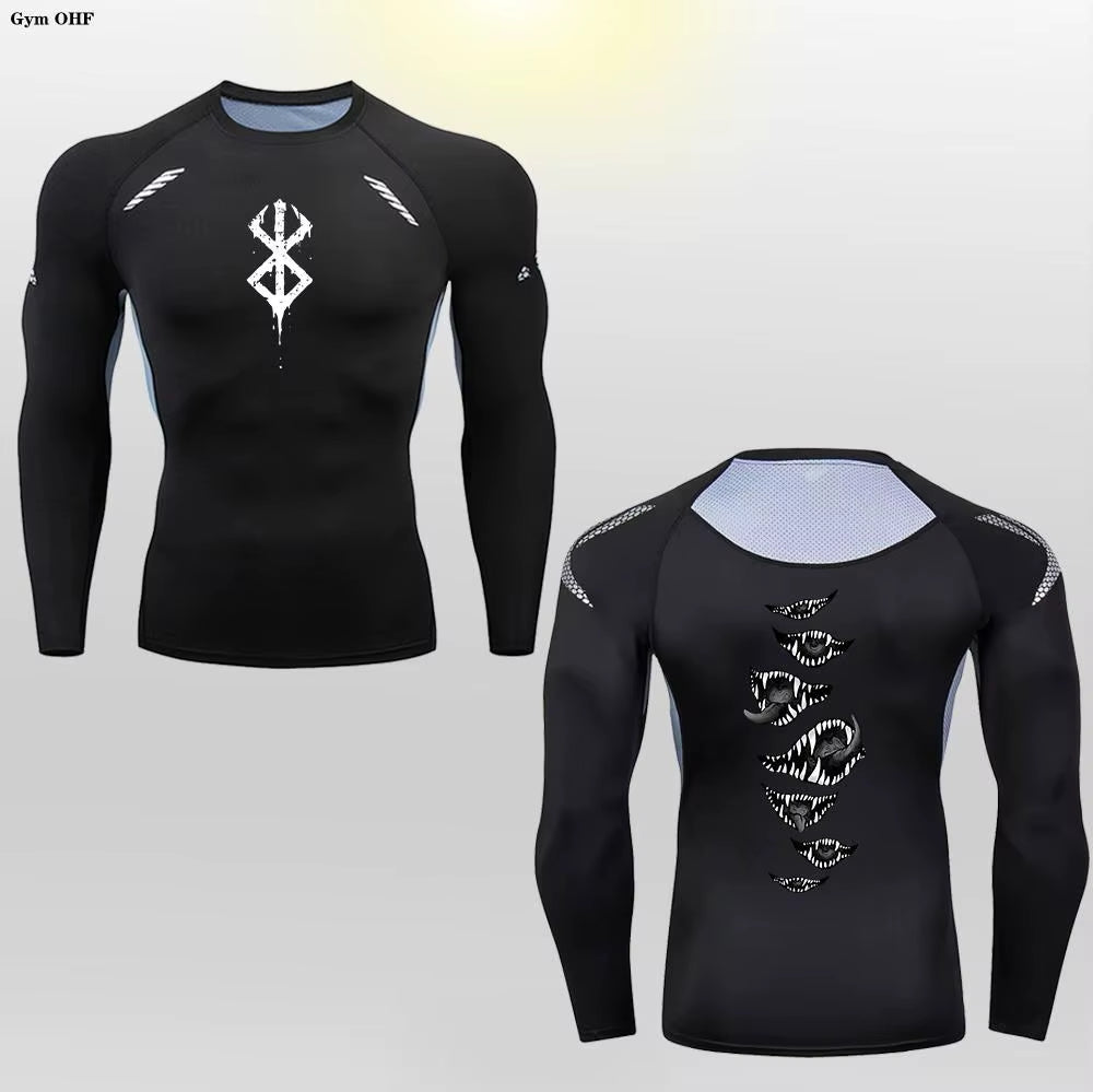 Berserk Guts Men's Compression T-Shirt - Breathable Sportswear for Bodybuilding & Fitness Training