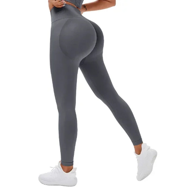 Elevate Your Workout: 2022 High Waist Seamless Knitted Yoga Pants for Women - Peach Butt Lift Design