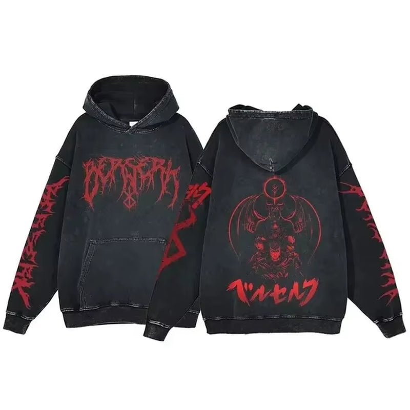 Berserk Vintage Gothic Anime Oversized Hoodies - Soft Cotton Sweatshirts for Ultimate Comfort and Street Style
