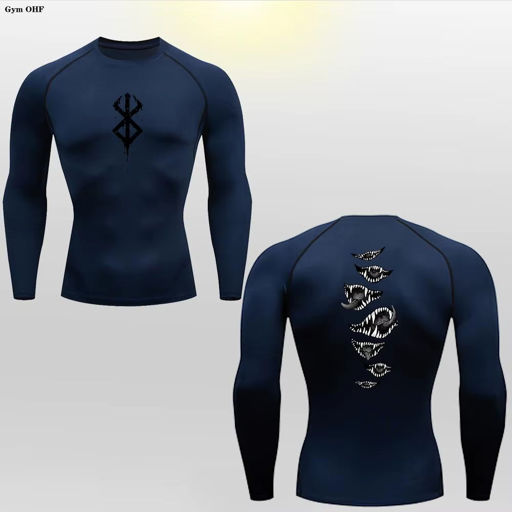 Berserk Guts Men's Compression T-Shirt - Breathable Sportswear for Bodybuilding & Fitness Training
