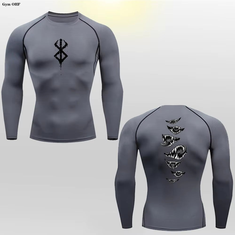 Berserk Guts Men's Compression T-Shirt - Breathable Sportswear for Bodybuilding & Fitness Training