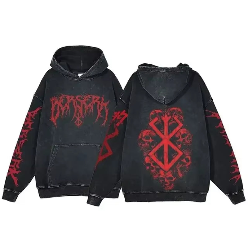 Berserk Vintage Gothic Anime Oversized Hoodies - Soft Cotton Sweatshirts for Ultimate Comfort and Street Style