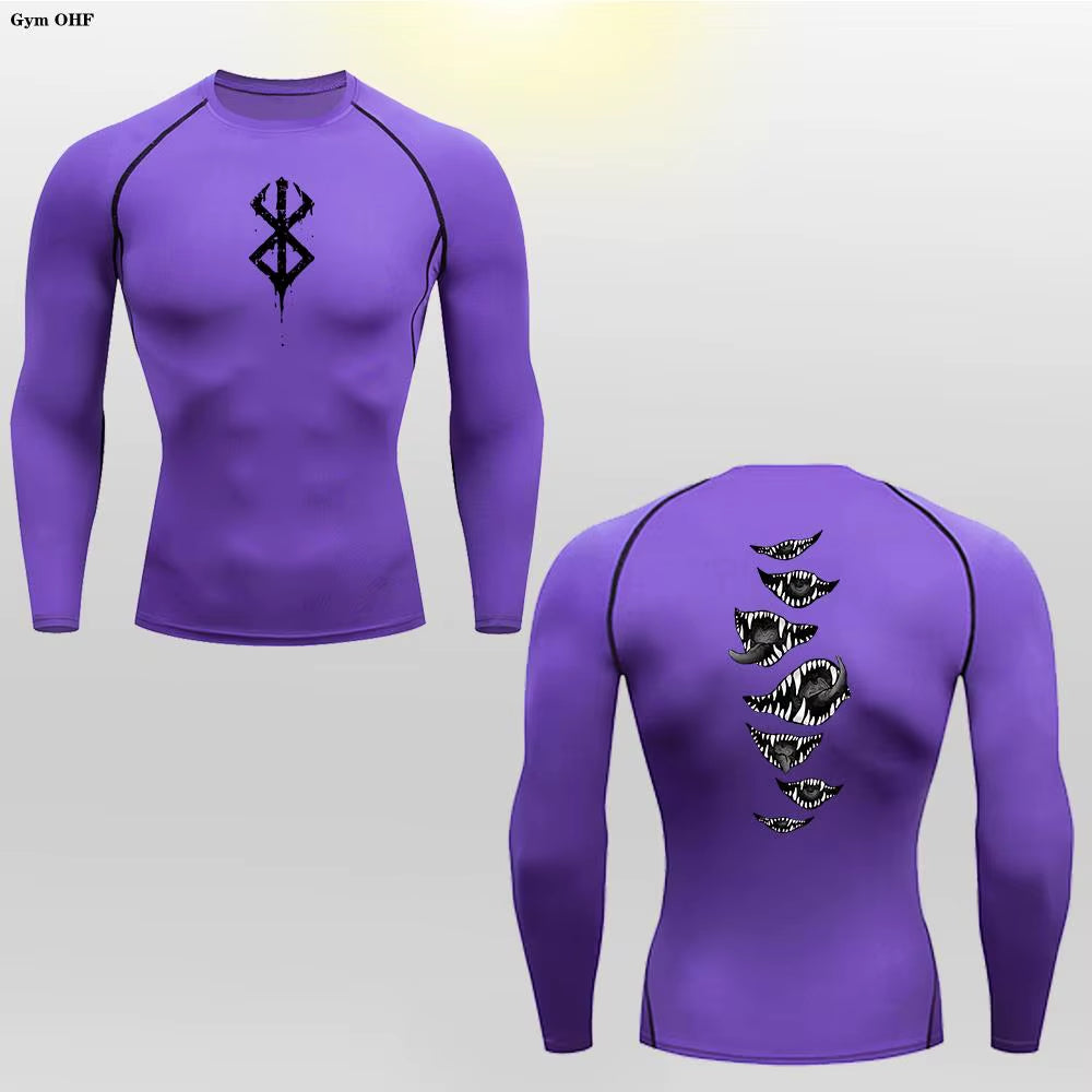 Berserk Guts Men's Compression T-Shirt - Breathable Sportswear for Bodybuilding & Fitness Training