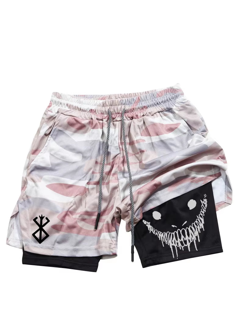 Berserk Men's 2-in-1 Quick-Dry Sports Shorts for Gym & Running - Double Layered Comfort